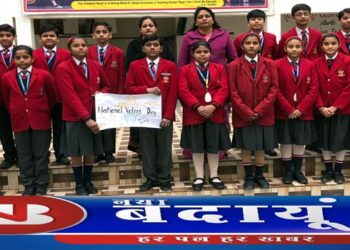 ब्लूमिंगडेल स्कूल बदायूं में मनाया राष्ट्रीय मतदाता दिवस