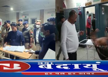 बदायूं की सहसवान कोतवाली परिसर में पीड़ित ने किया आत्मदाह का प्रयास