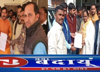 योगी सरकार के मंत्रियों को ज्ञापन सौंप संविदा कर्मी बोले प्रशासन मान रहा ठेकेदारों से दबाव