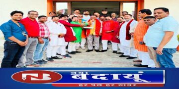 भाजपा कार्यालय पर प्रदेश मंत्री डीपी भारती का स्वागत, मिठाई बांटी