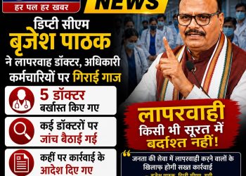 डिप्टी सीएम बृजेश पाठक ने लापरवाहों पर गिराई गाज: पांच डॉक्टर बर्खास्त और बदायूं सहित दर्जनभर पर जांच बैठी