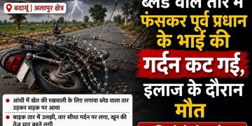 ब्लेड वाले तार में उलझे बाइक सवार की गर्दन कटने से मौत, एक घायल