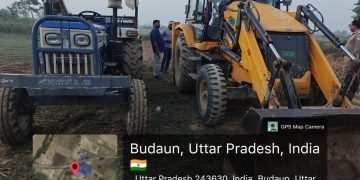 हजरतपुर थाने के बगल में जेसीबी से खनन, सात ट्रैक्टर समेत दो लेवलर मशीनें और जेसीबी सीज