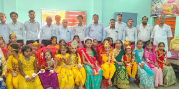 श्रीराम सरस्वती विद्या मंदिर में राधा-कृष्ण स्वरूप सज्जा प्रतियोगिता